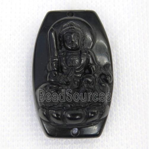 black Obsidian buddha connector