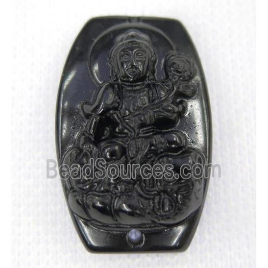 black Obsidian buddha connector