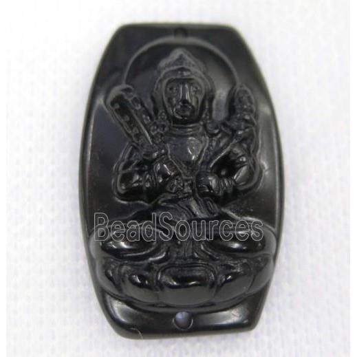 black Obsidian buddha connector