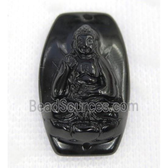 black Obsidian buddha connector