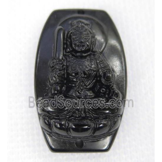 black Obsidian buddha connector