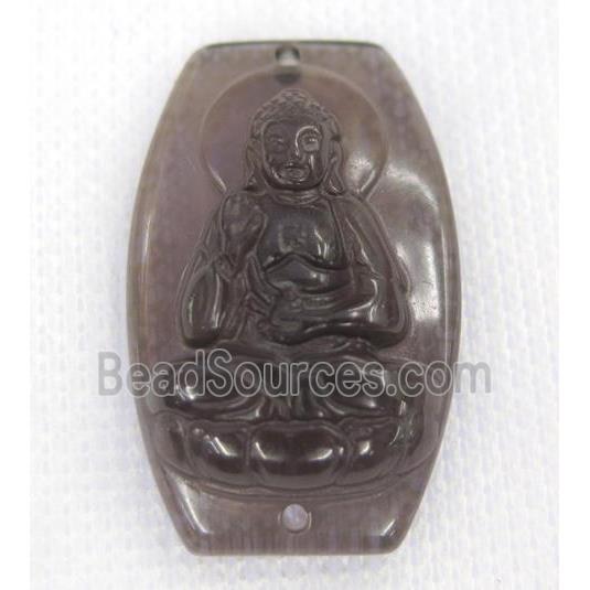 smoky Obsidian buddha connector