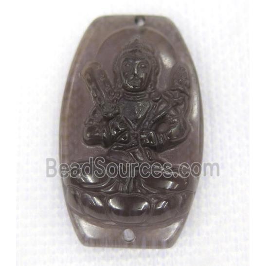 smoky Obsidian buddha connector