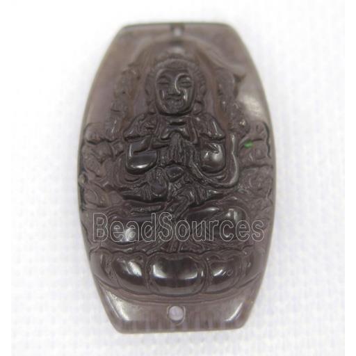 smoky Obsidian buddha connector