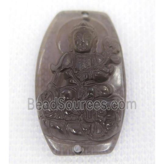 smoky Obsidian buddha connector