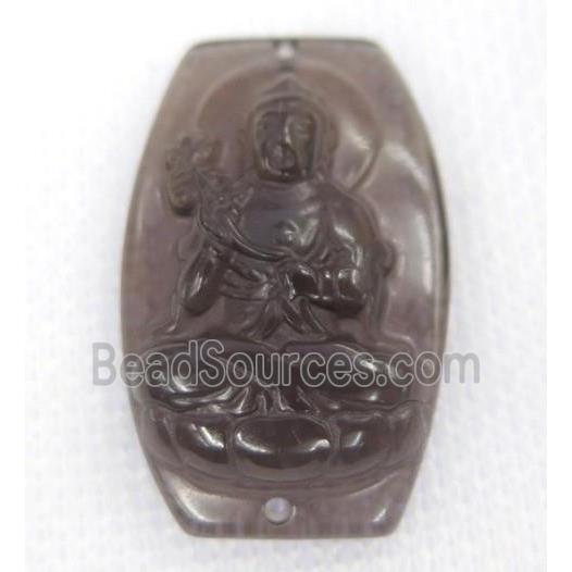 smoky Obsidian buddha connector