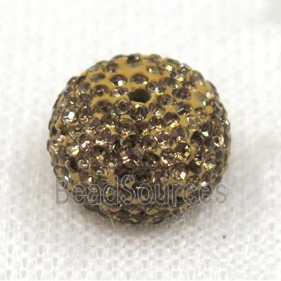 resin beads paved yellow rhinestone, rondelle