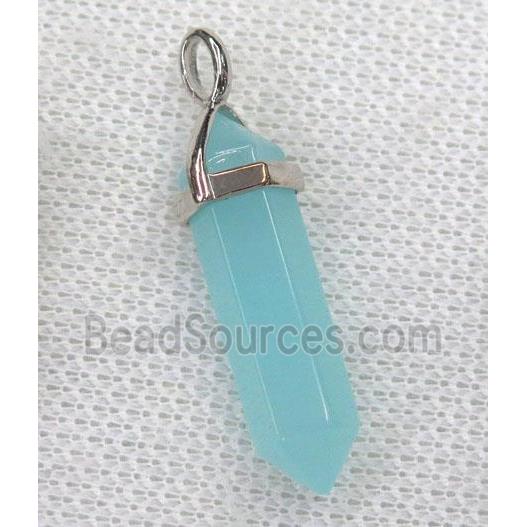 blue crystal quartz pendant, dye