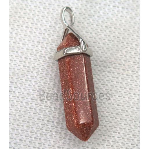 gold SandStone bullet pendant