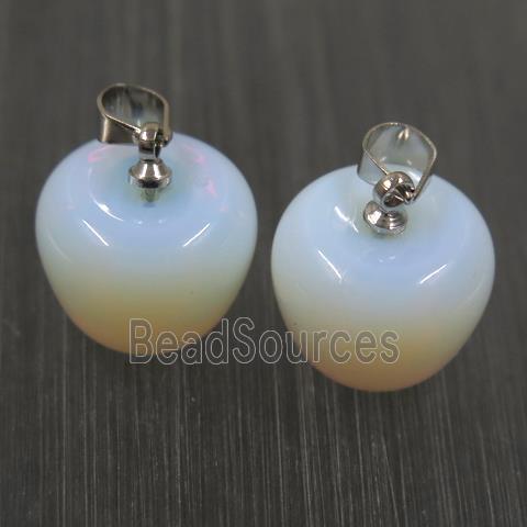 white Opalite apple pendant