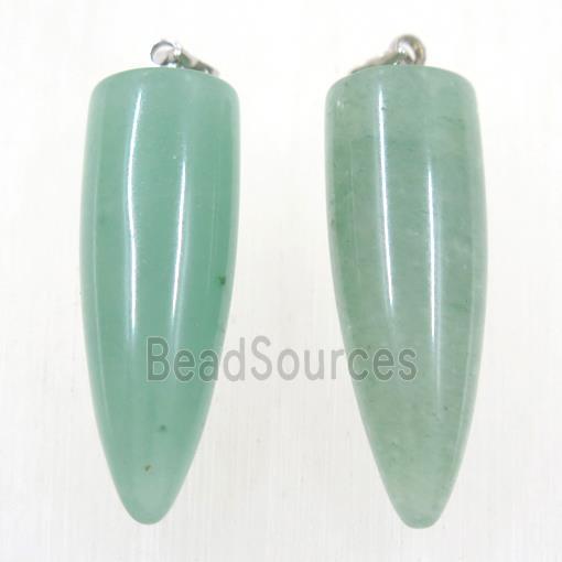 green Aventurine bullet pendant