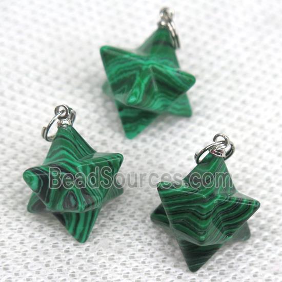 green Malachite pendant, star