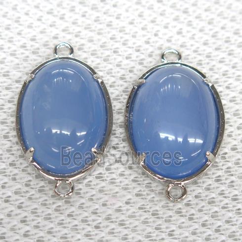 blue Agate connector, oval