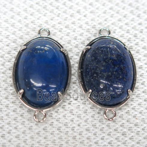 blue Lapis Lazuli connector, oval