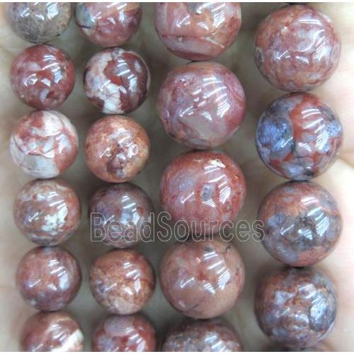 red Pomergranite jasper Beads, round