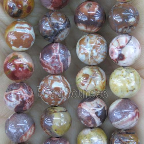 red Rhyolite Beads, round