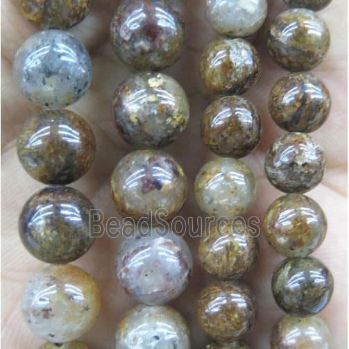 round gold Leaf Jasper beads