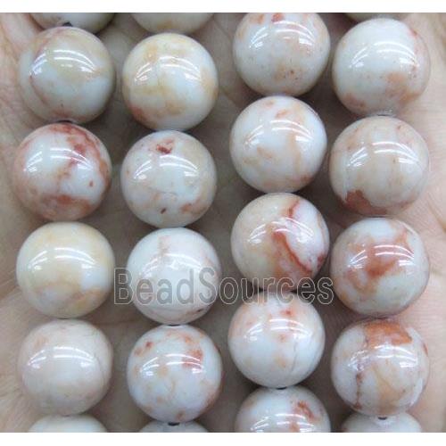 round Orange Picasso Jasper beads