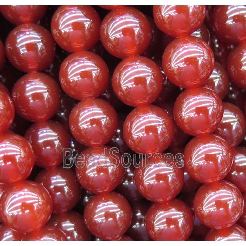 round Red Carnelian Agate beads