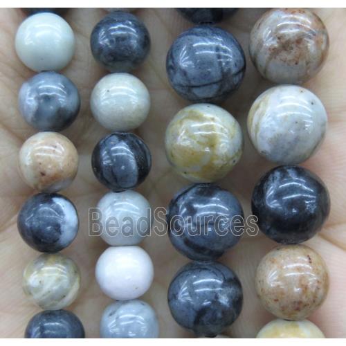 round Picasso Jasper beads