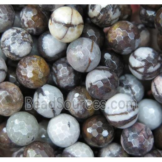 coffee outback jasper beads, faceted round