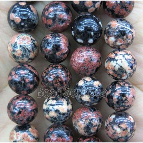 Red Snowflake Jasper Beads Smooth Round