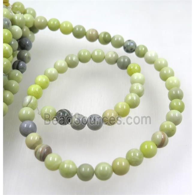 Australian Butter Jasper Beads Olive Smooth Round