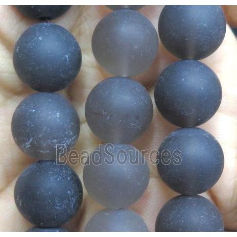 round matte Smoky Quartz Beads