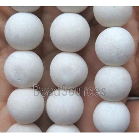 round matte Chinese fossil jasper beads