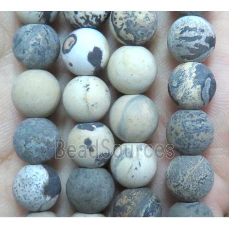 round matte yellow Chohua Jasper beads