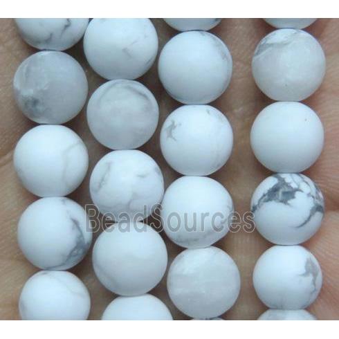 round white turquoise howlite beads, matte