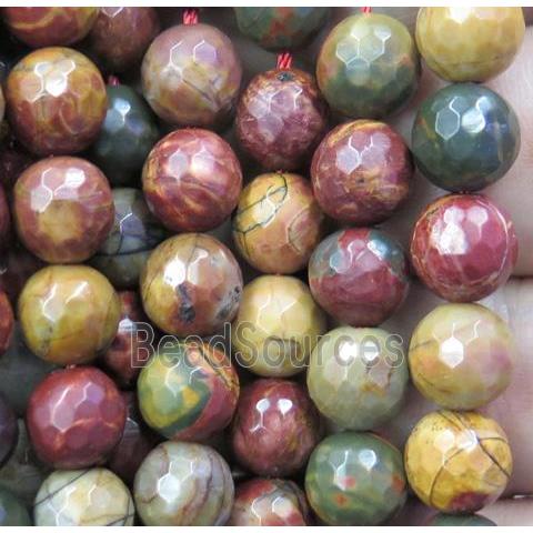 Picasso Creek Jasper Beads Multicolor Faceted Round