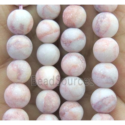 round matte Red Silk Jasper Beads