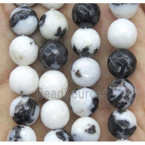 black Zebra Jasper beads, faceted round