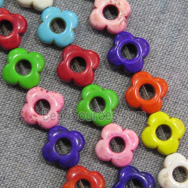 synthetic Turquoise clover beads, mix color