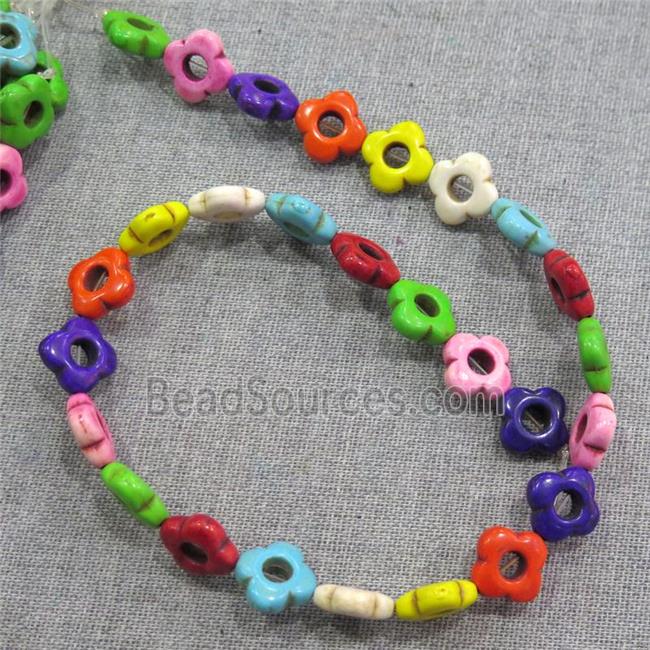 synthetic Turquoise clover beads, mix color