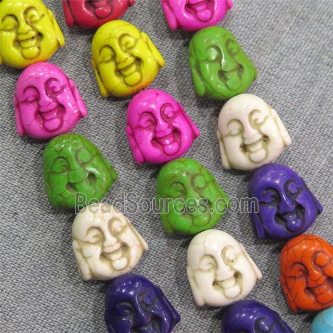 synthetic Turquoise buddha beads, mix color