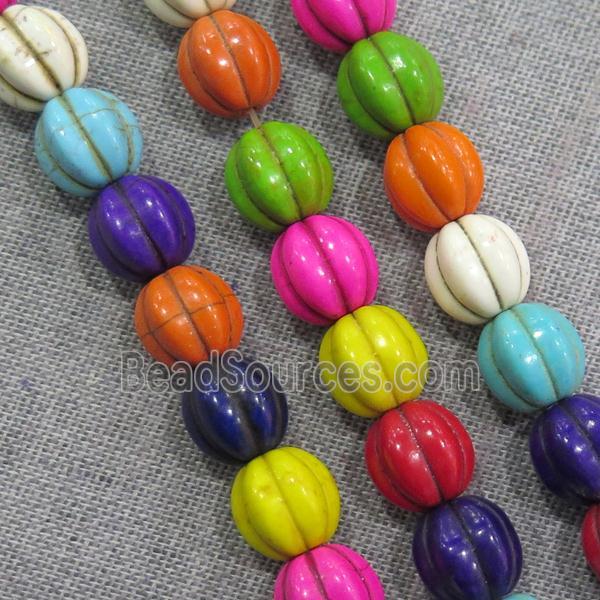 synthetic Turquoise pumpkin beads, mix color