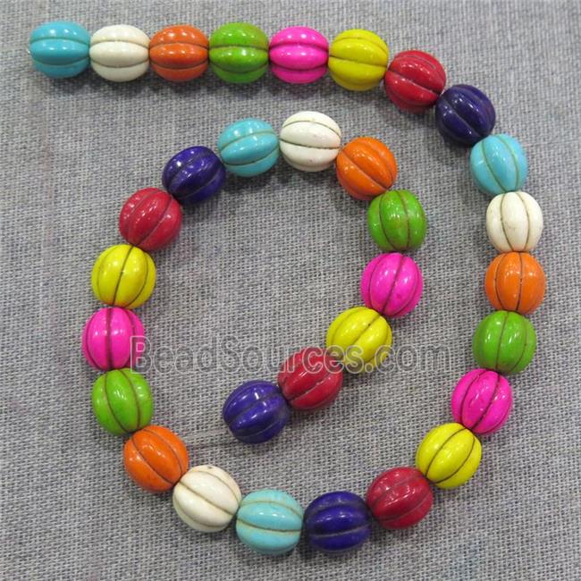 synthetic Turquoise pumpkin beads, mix color