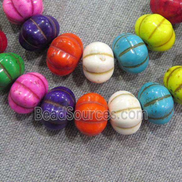 synthetic Turquoise pumpkin beads, mix color