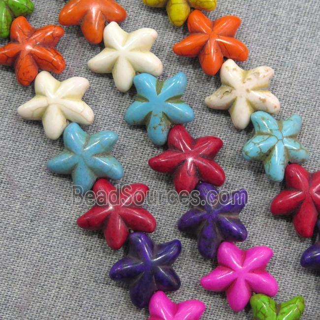 synthetic Turquoise star beads, mix color