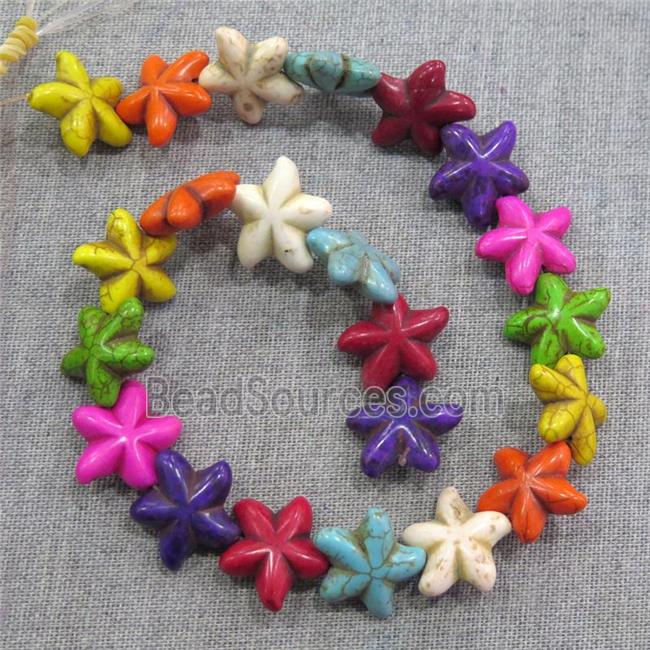 synthetic Turquoise star beads, mix color