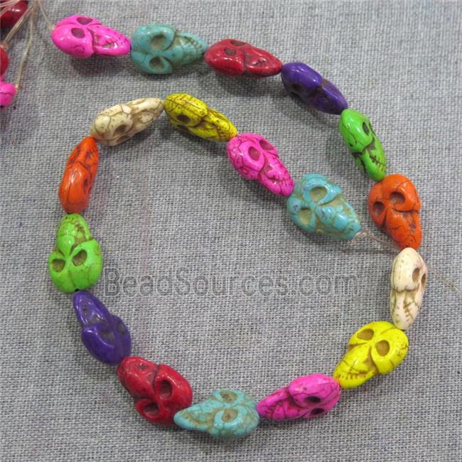 synthetic Turquoise skull beads, mix color