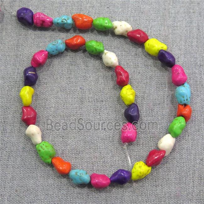 synthetic Turquoise beads, freeform, mix color