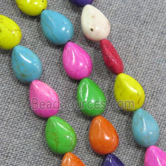 synthetic Turquoise teardrop beads, mix color