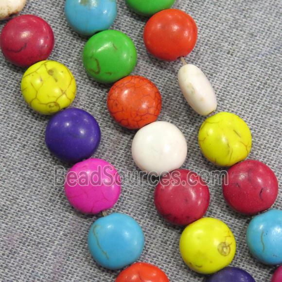 synthetic Turquoise circle beads, mix color