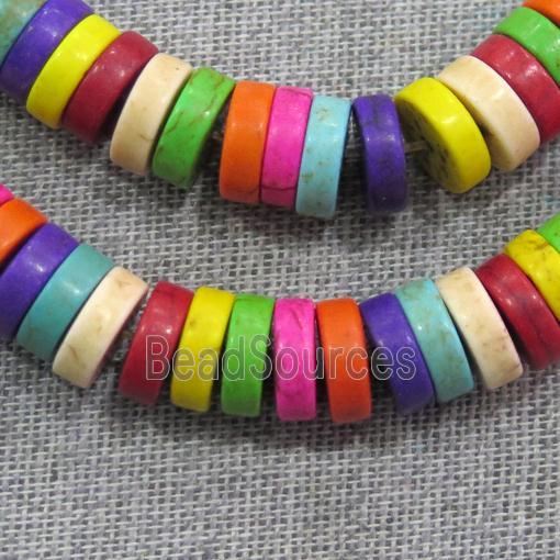 synthetic Turquoise heishi spacer beads, mix color