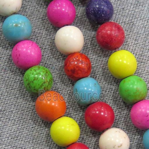 synthetic Turquoise round beads, mix color