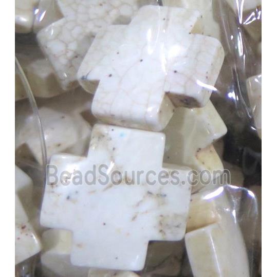 white turquoise cross beads