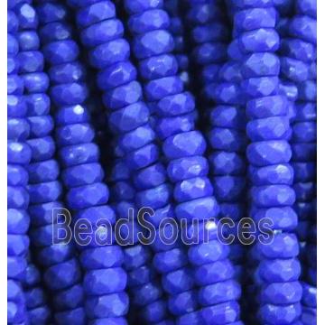 blue synthetic Turquoise beads, faceted rondelle